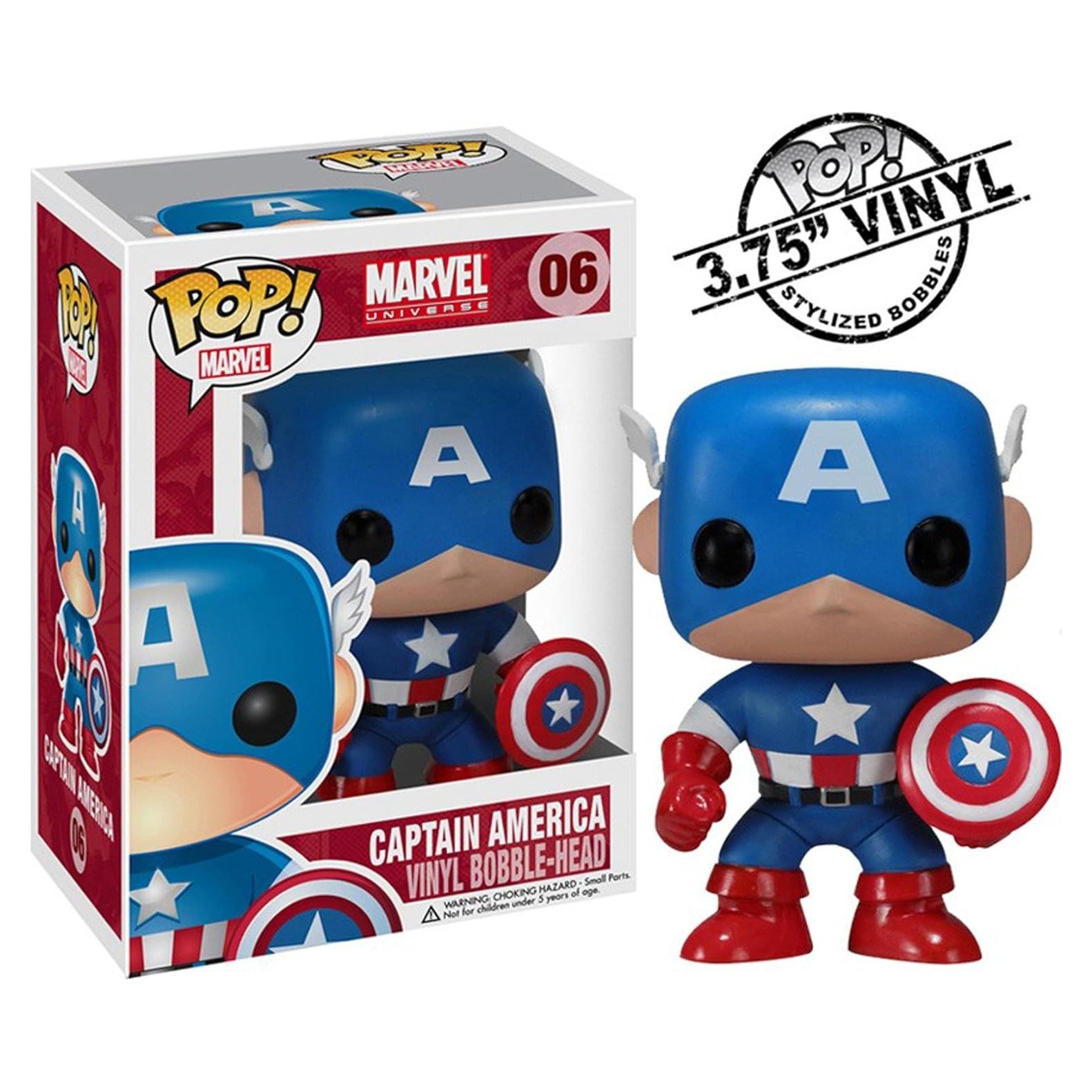 Figura de Vinilo Pop Capitán América Funko 9.5 cm Coleccionable