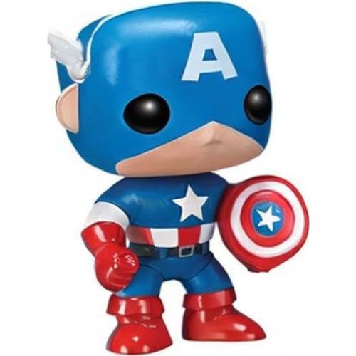 Figura de Vinilo Pop Capitán América Funko 9.5 cm Coleccionable