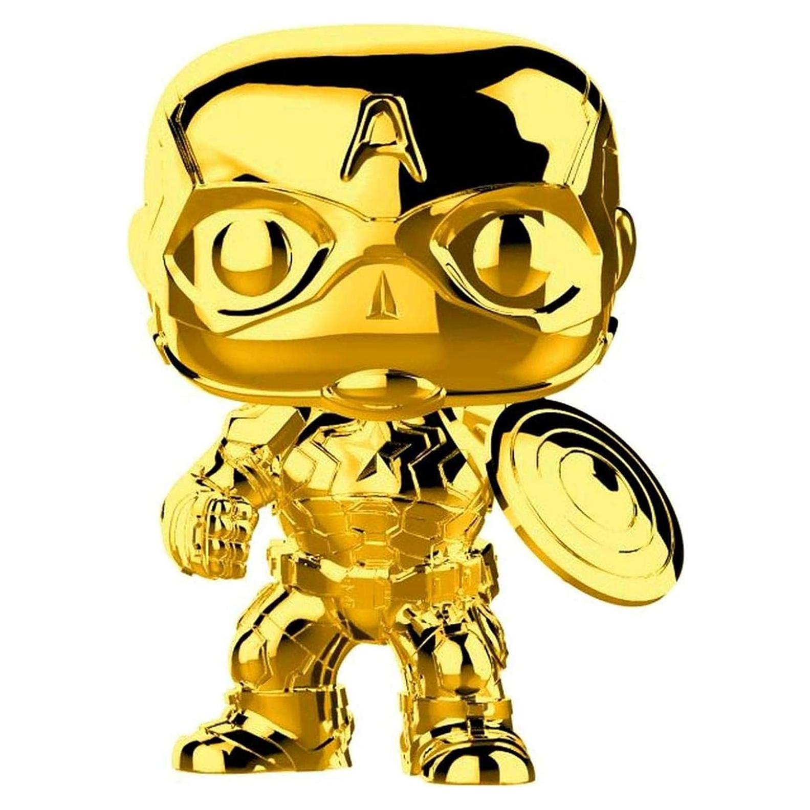 Figura Coleccionable Funko Pop Capitán América Cromo Dorado 9.5cm