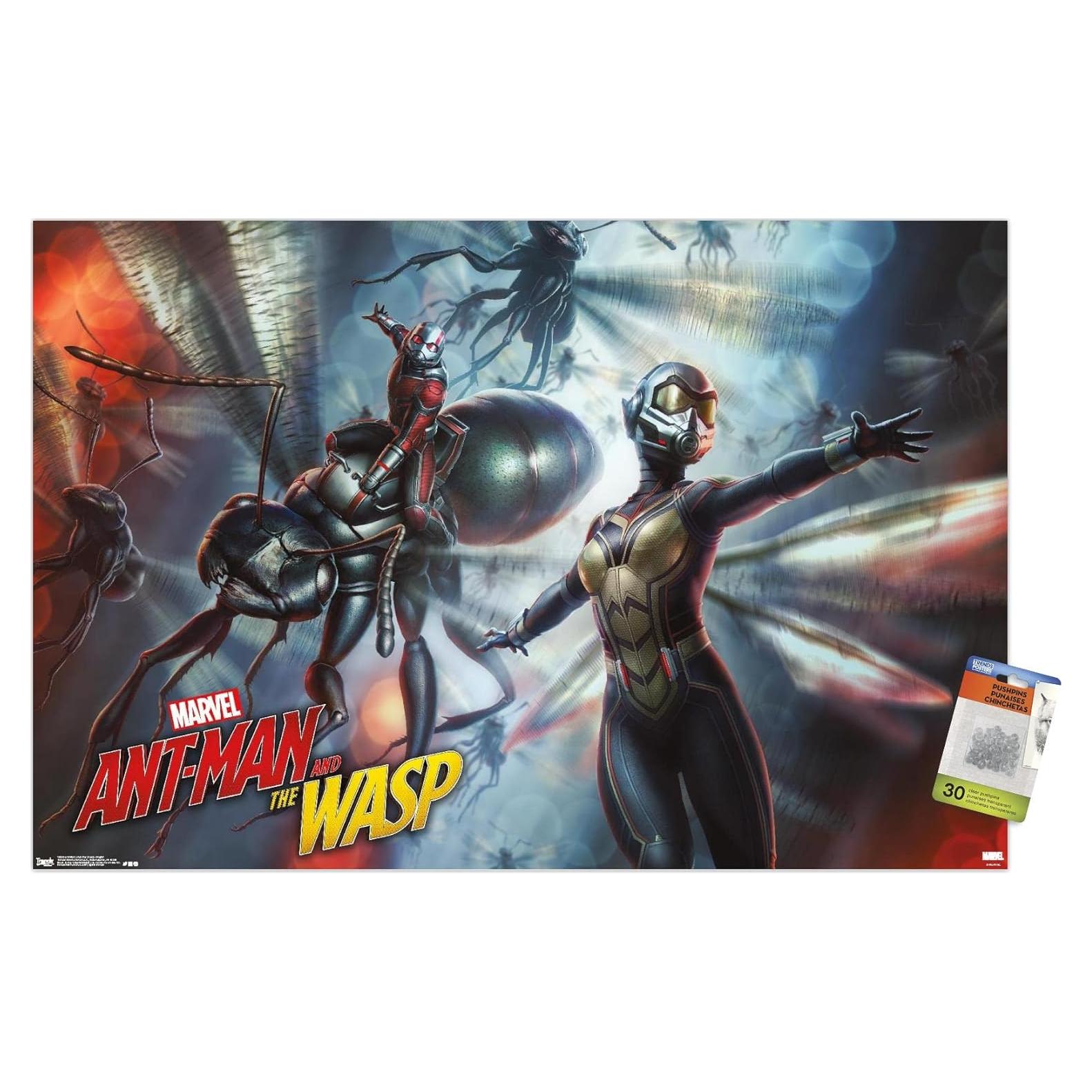 Póster de Pared Marvel Ant-Man y la Avispa con Chinchetas
