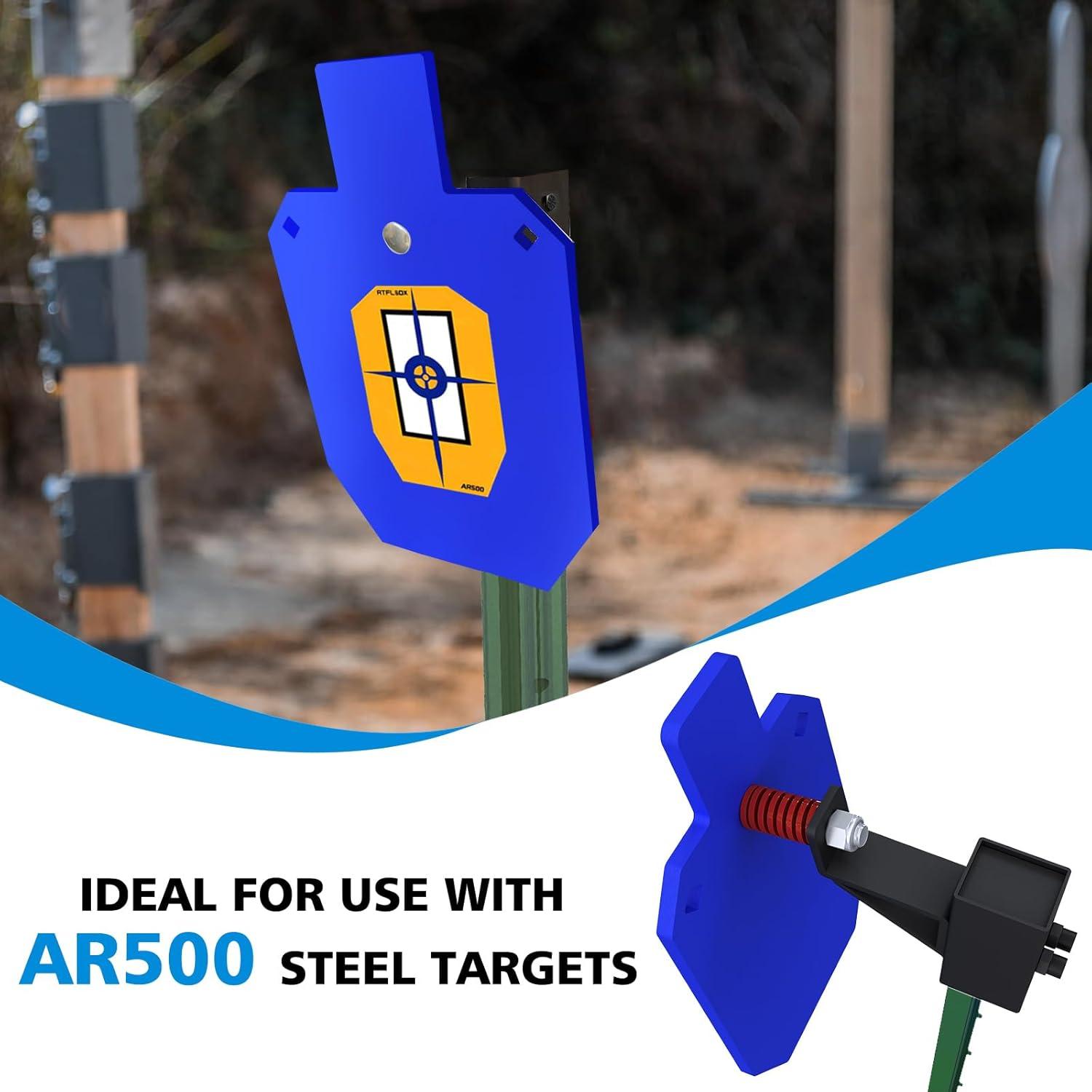 Objetivo de acero AR500 Atflbox 17.78x30.48 cm con soporte T-Post