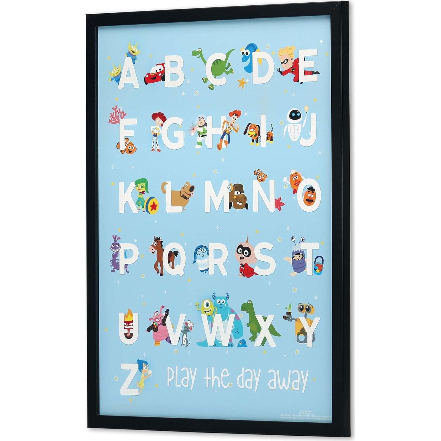 Decoración de Pared de Madera Pixar - Arte enmarcado 60.7x41.3 cm