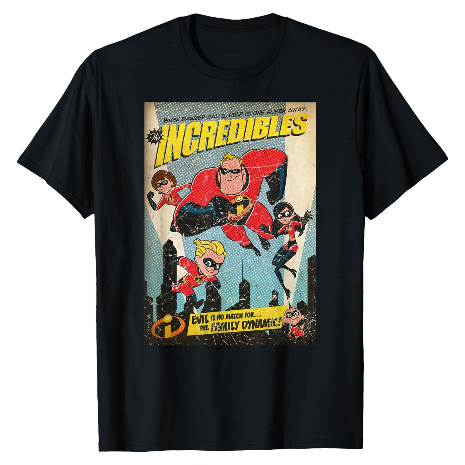 Camiseta Vintage Disney Pixar Los Increíbles para Hombre