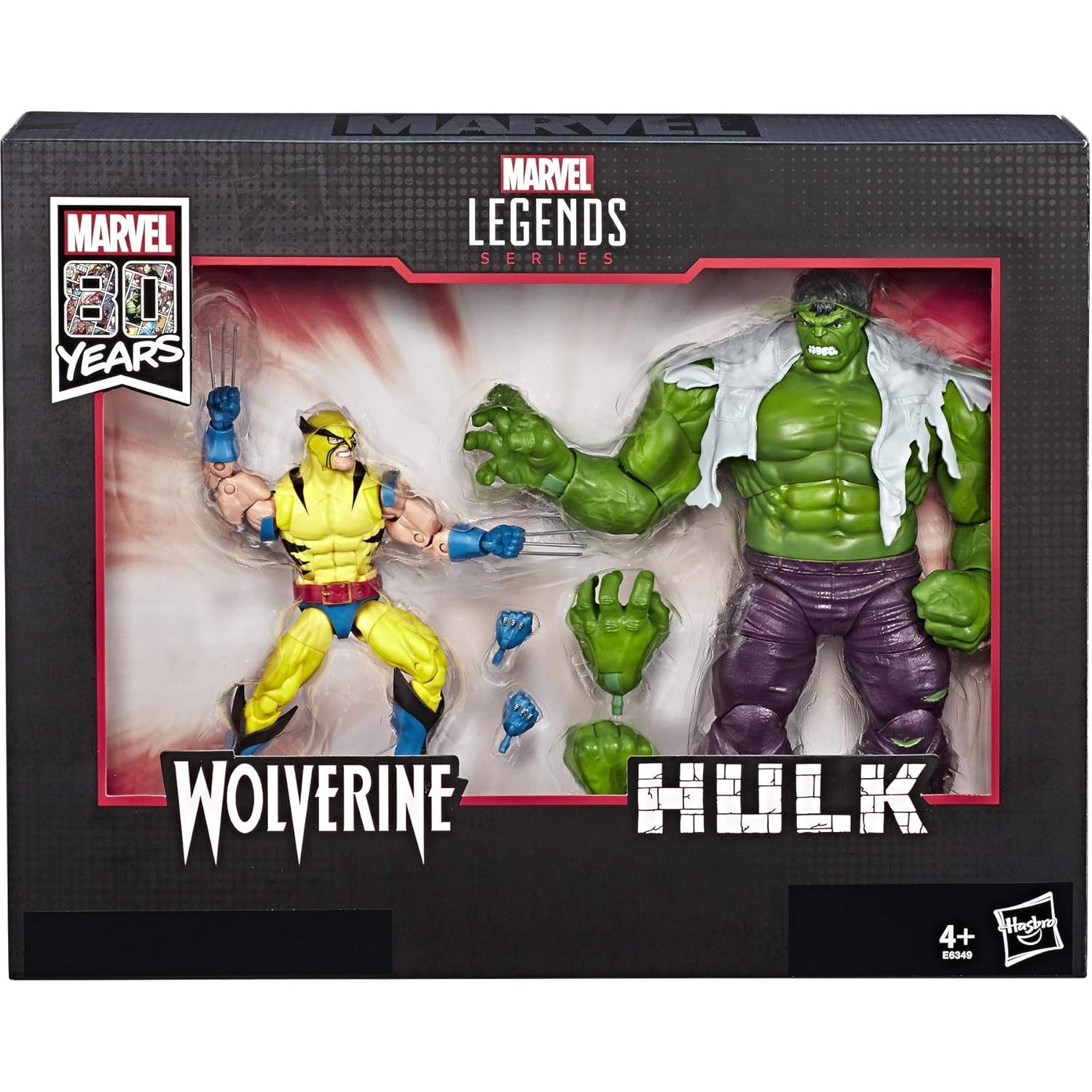 Figuras de Acción Marvel Legends Wolverine y Hulk 6" - Hasbro