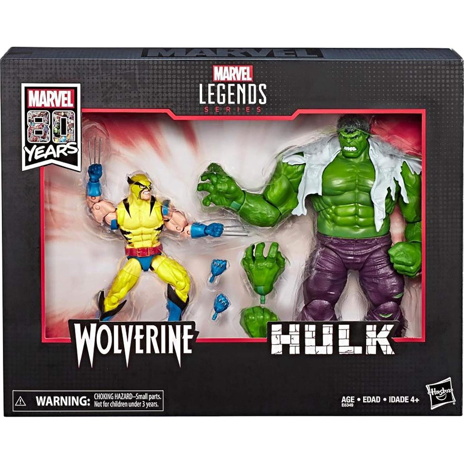 Figuras de Acción Marvel Legends Wolverine y Hulk 6" - Hasbro