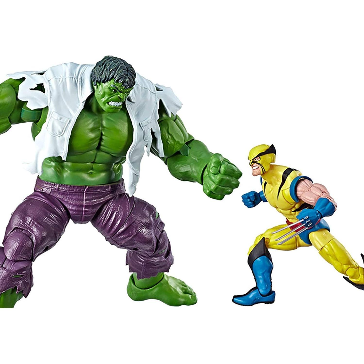 Figuras de Acción Marvel Legends Wolverine y Hulk 6" - Hasbro
