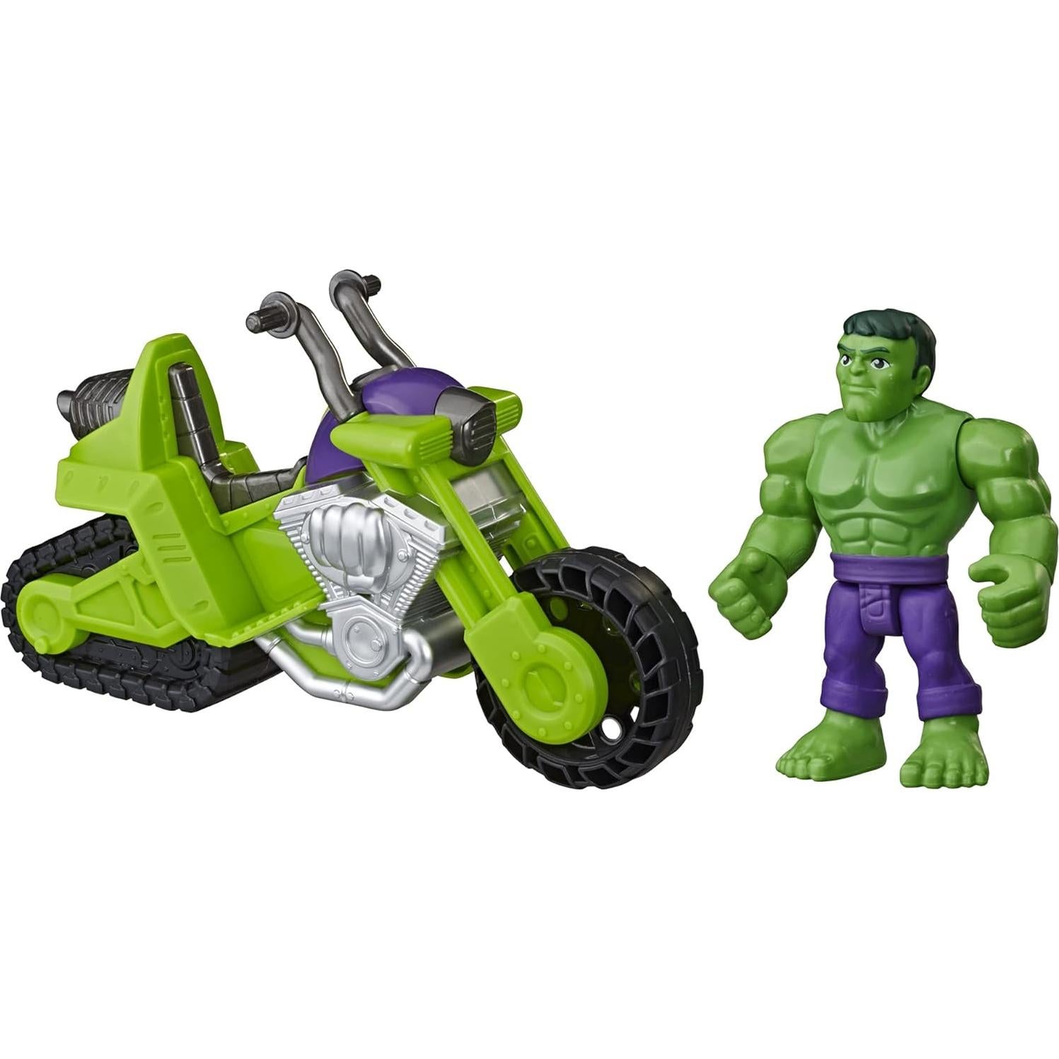 Figura Hulk Smash con Motocicleta Playskool Heroes 5"