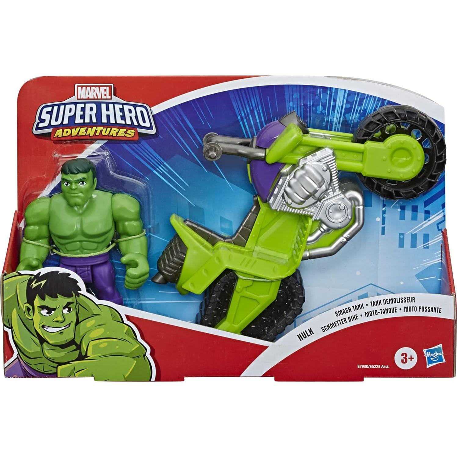 Figura Hulk Smash con Motocicleta Playskool Heroes 5"