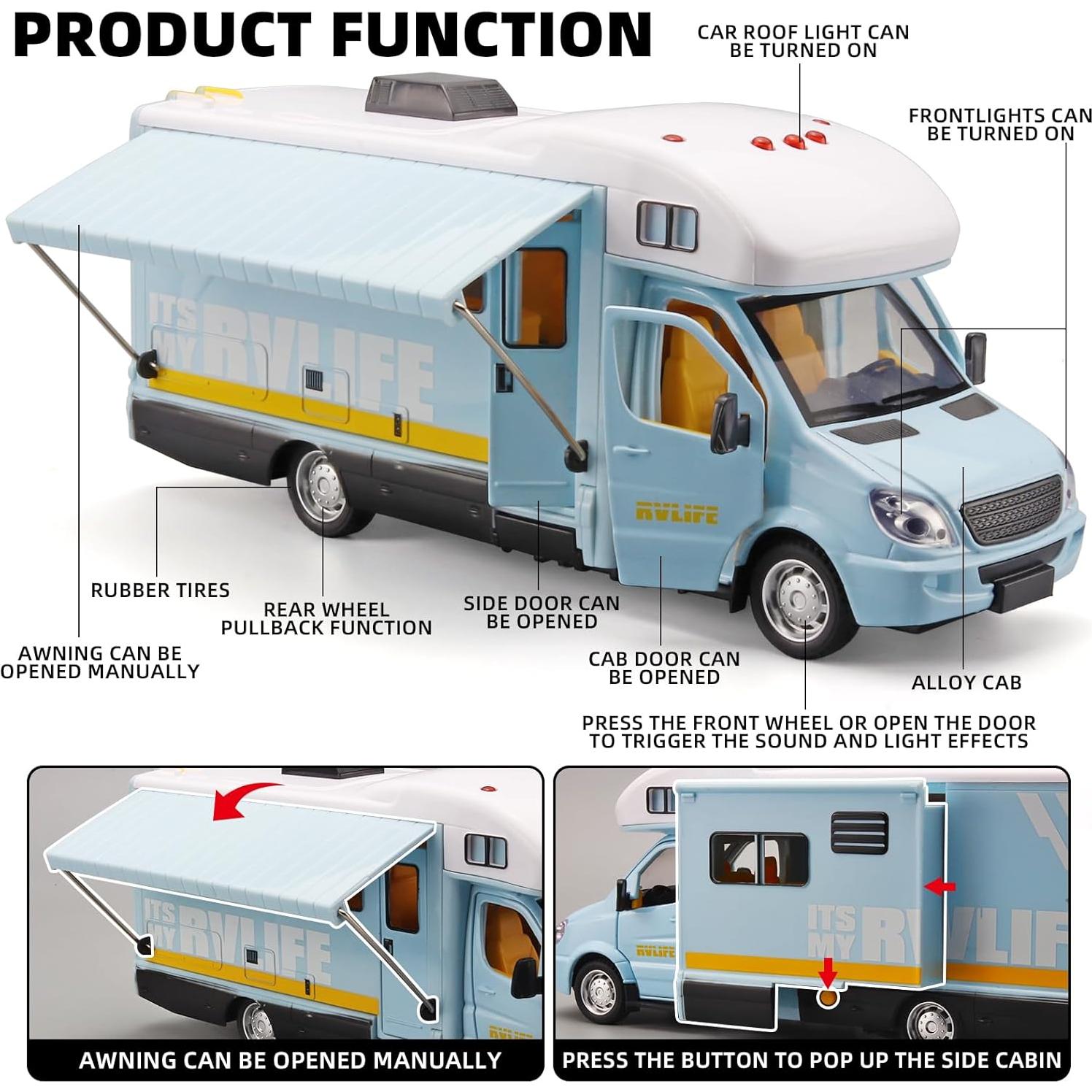 Caravana de Juguete NOVAFUSION con Luz y Sonido - Azul
