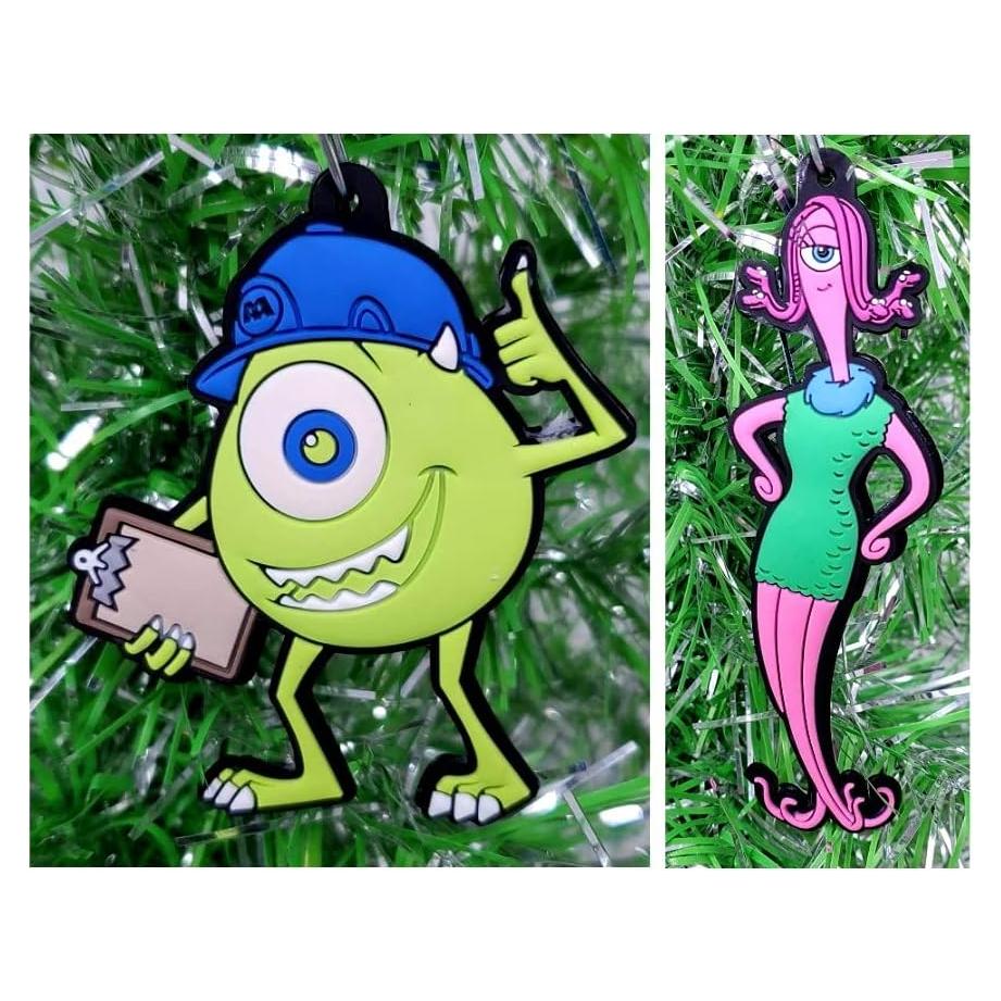 Conjunto de Adornos Navideños Monsters Inc. Mike y Celia 5-7 cm