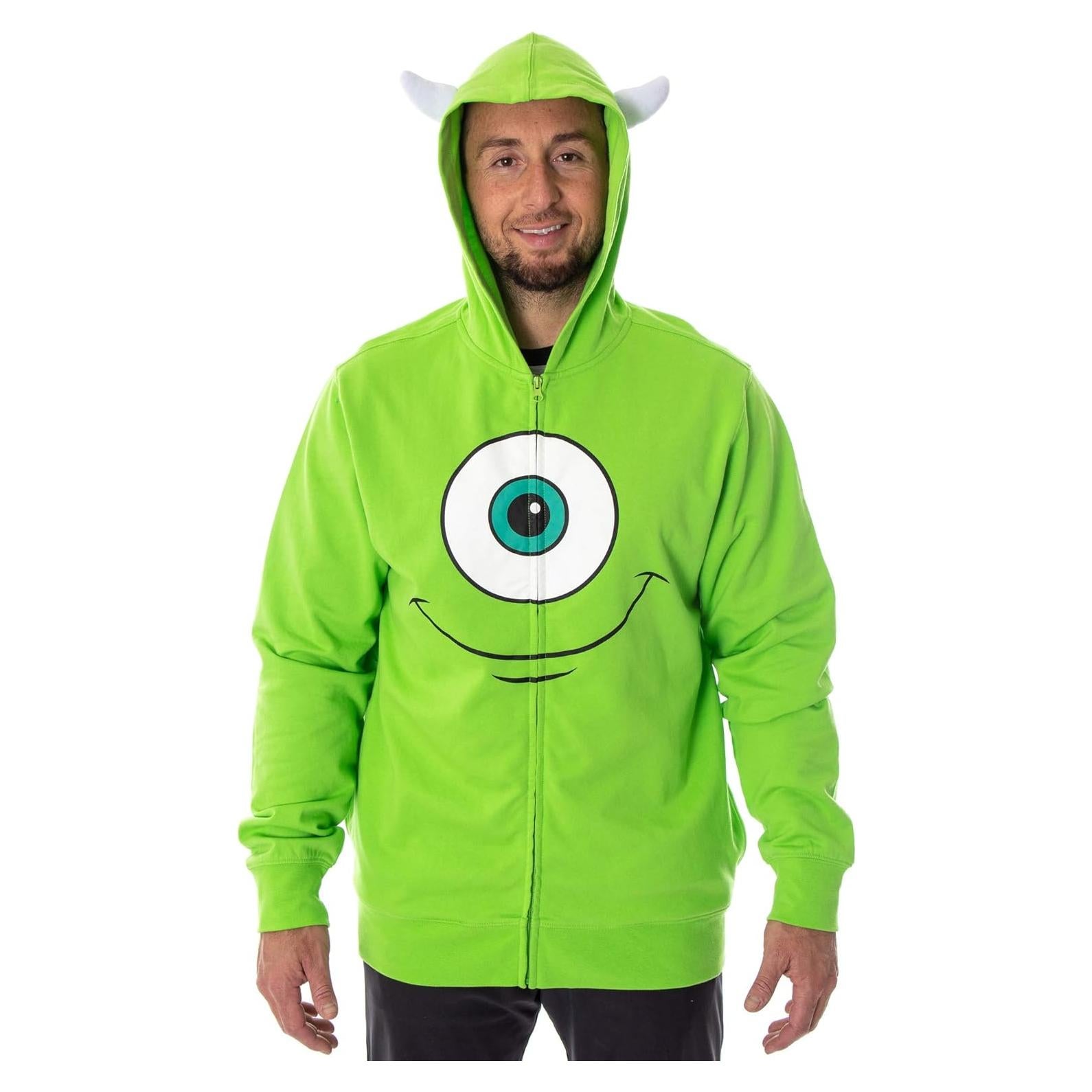 Sudadera con Cremallera 3D Mike Wazowski Disney Adulto Verde