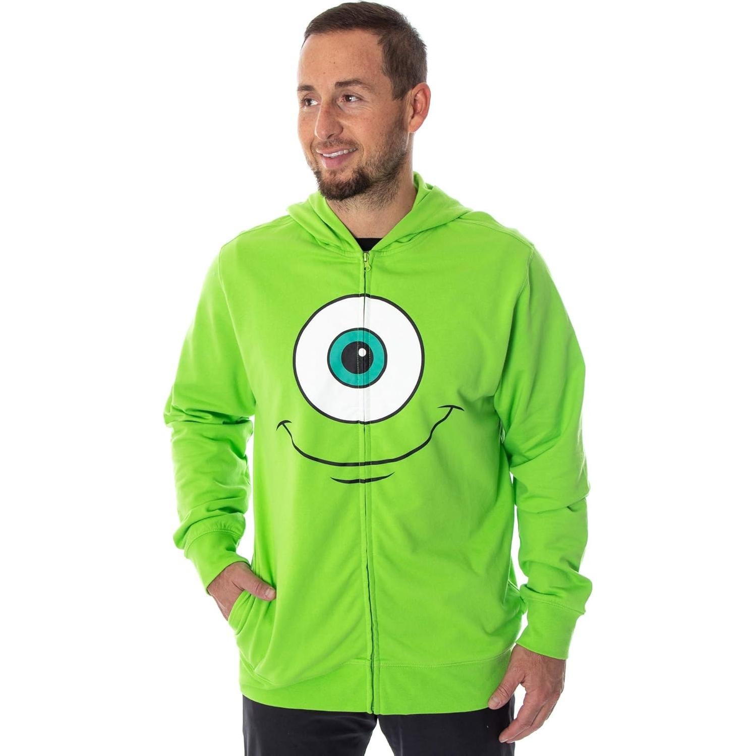 Sudadera con Cremallera 3D Mike Wazowski Disney Adulto Verde