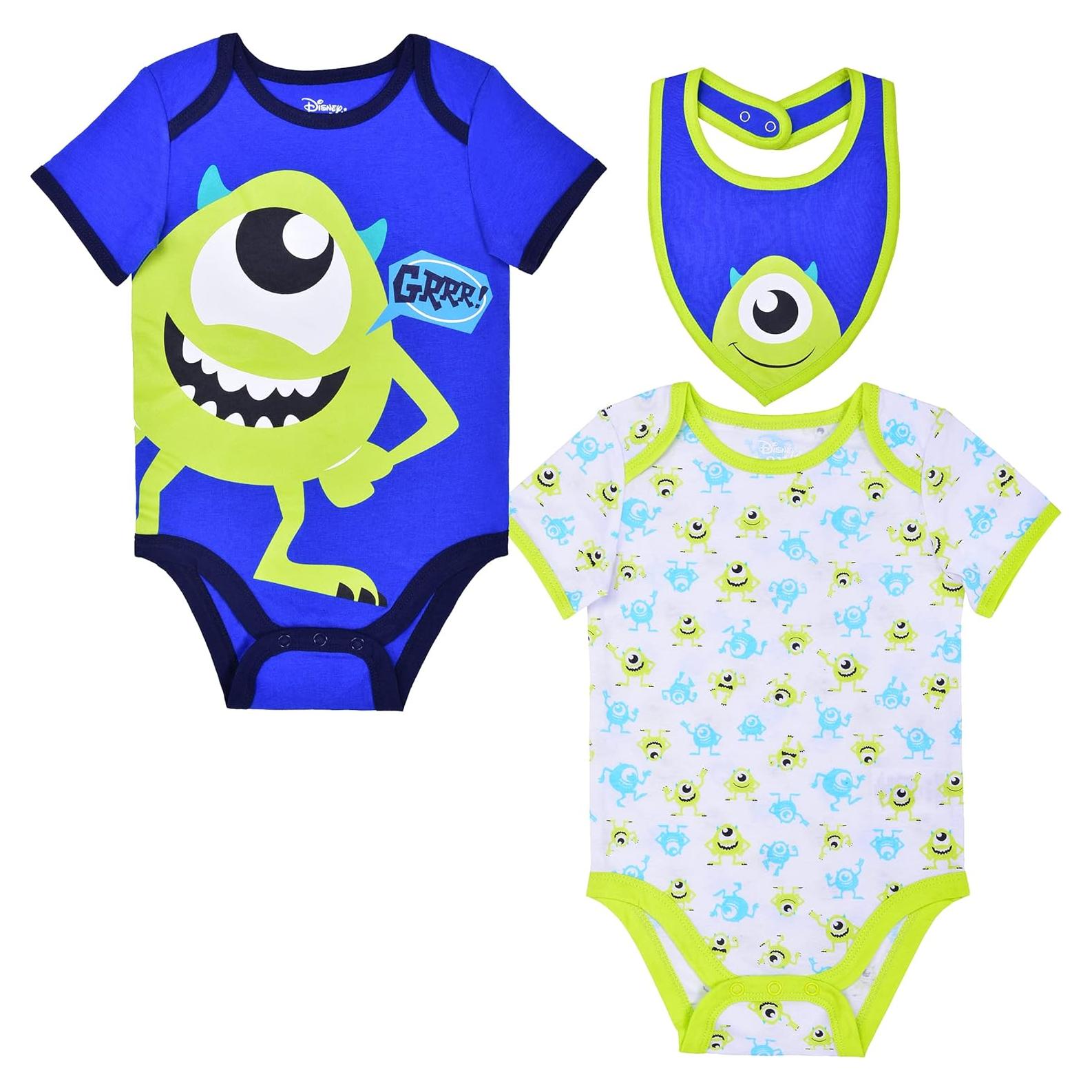 Conjunto Bebé Disney Monstruos Inc. Mike - 3 Piezas 0-3 Meses