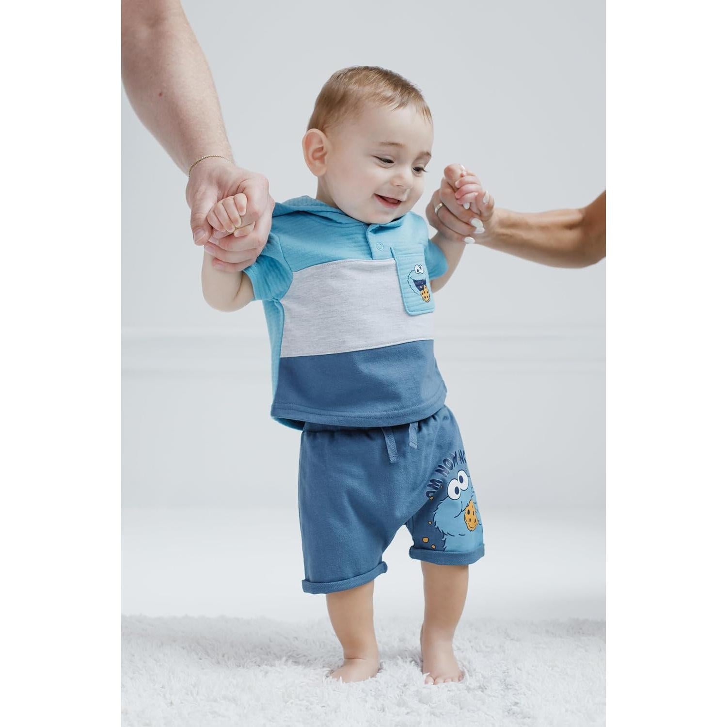 Conjunto Sudadera y Pantalones Cortos Sesame Street 18M