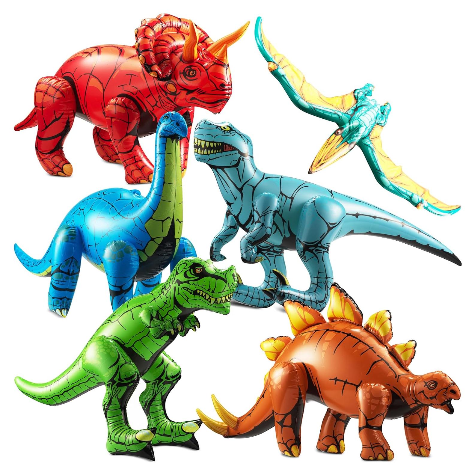 Decoraciones Inflables de Dinosaurios KiddieLoot - 6 Piezas 130-168 cm