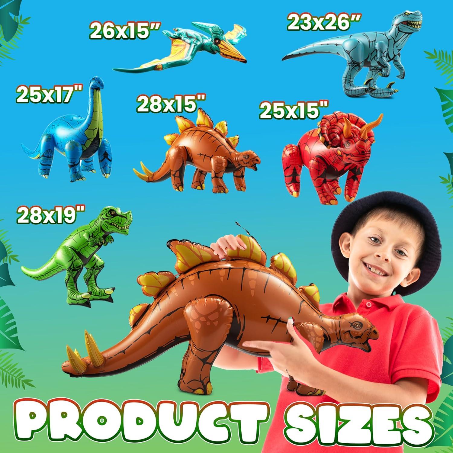 Decoraciones Inflables de Dinosaurios KiddieLoot - 6 Piezas 130-168 cm