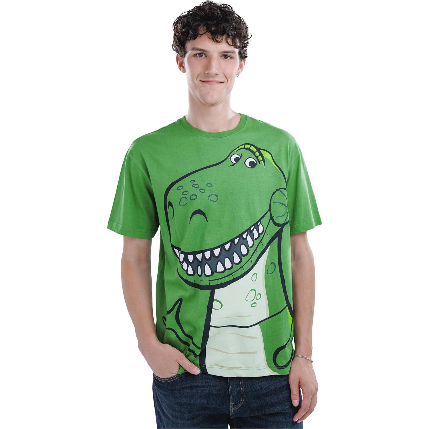 Camiseta de Cosplay Disney Toy Story Rex Talla Infantil a Adulto
