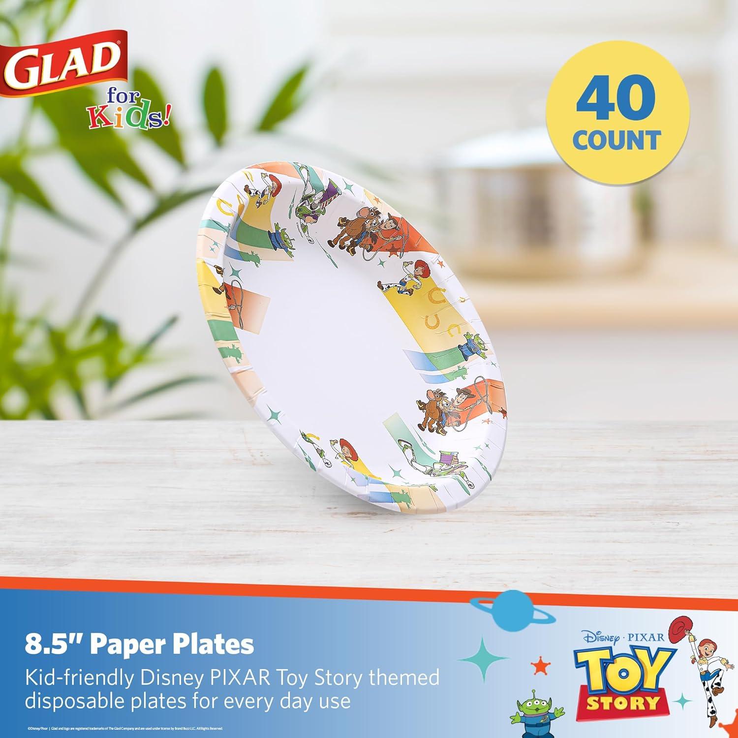 Platos de Papel Desechables Glad Toy Story 21.6 cm - 40 Unidades