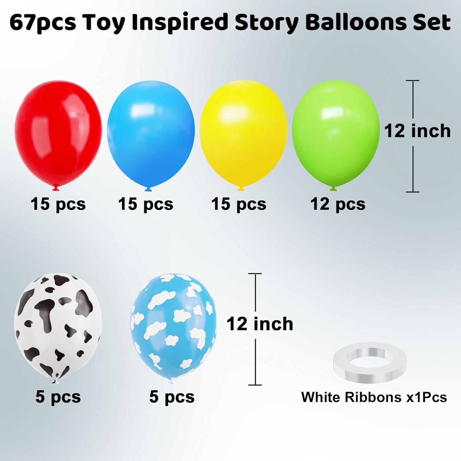 Globos de Fiesta de Juguetes YMSZ 67pcs 30cm Vaca Nube