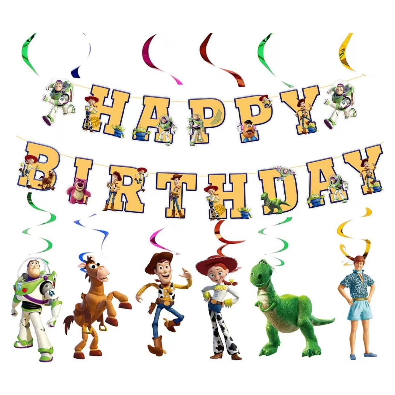 Suministros para Fiesta Toy Story - Pancarta y Espirales Colgantes