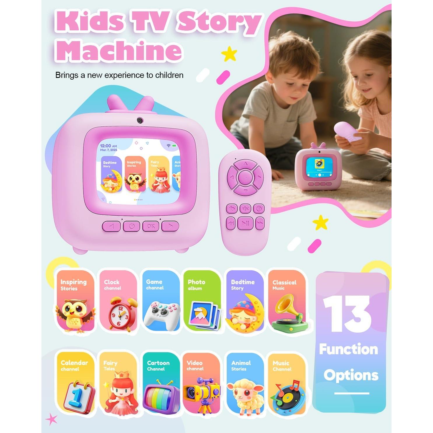 Máquina de Cuentos Eveedo TV1 para Niños 3-8 Años