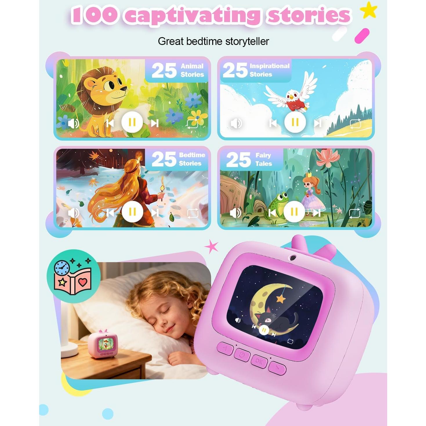 Máquina de Cuentos Eveedo TV1 para Niños 3-8 Años