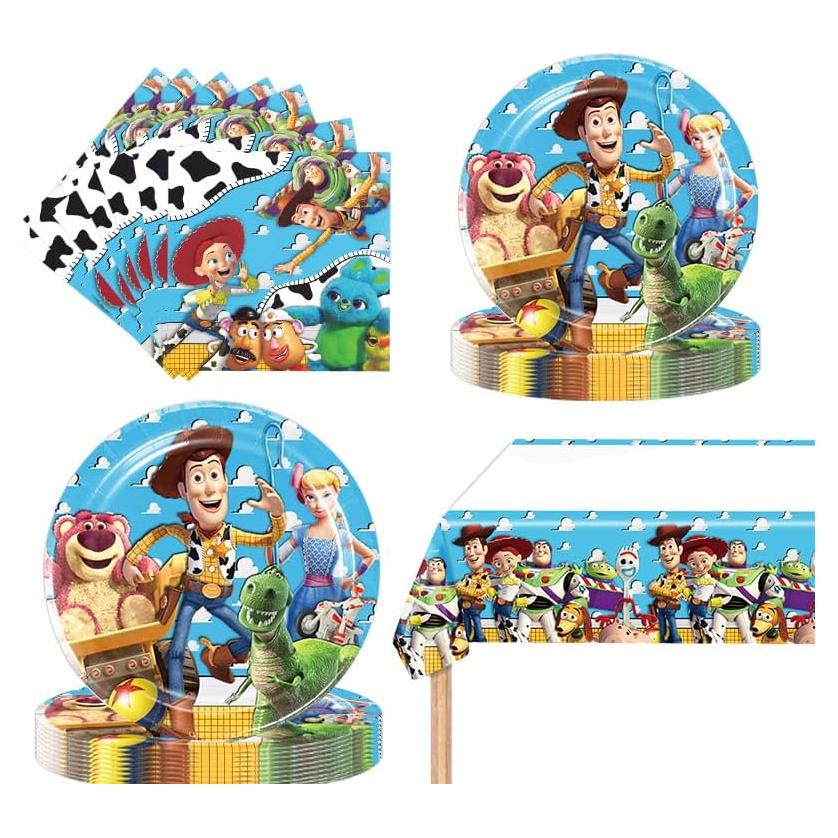 Kit de Fiesta Toy Story 41 Piezas - Platos 18 cm, Servilletas, Mantel