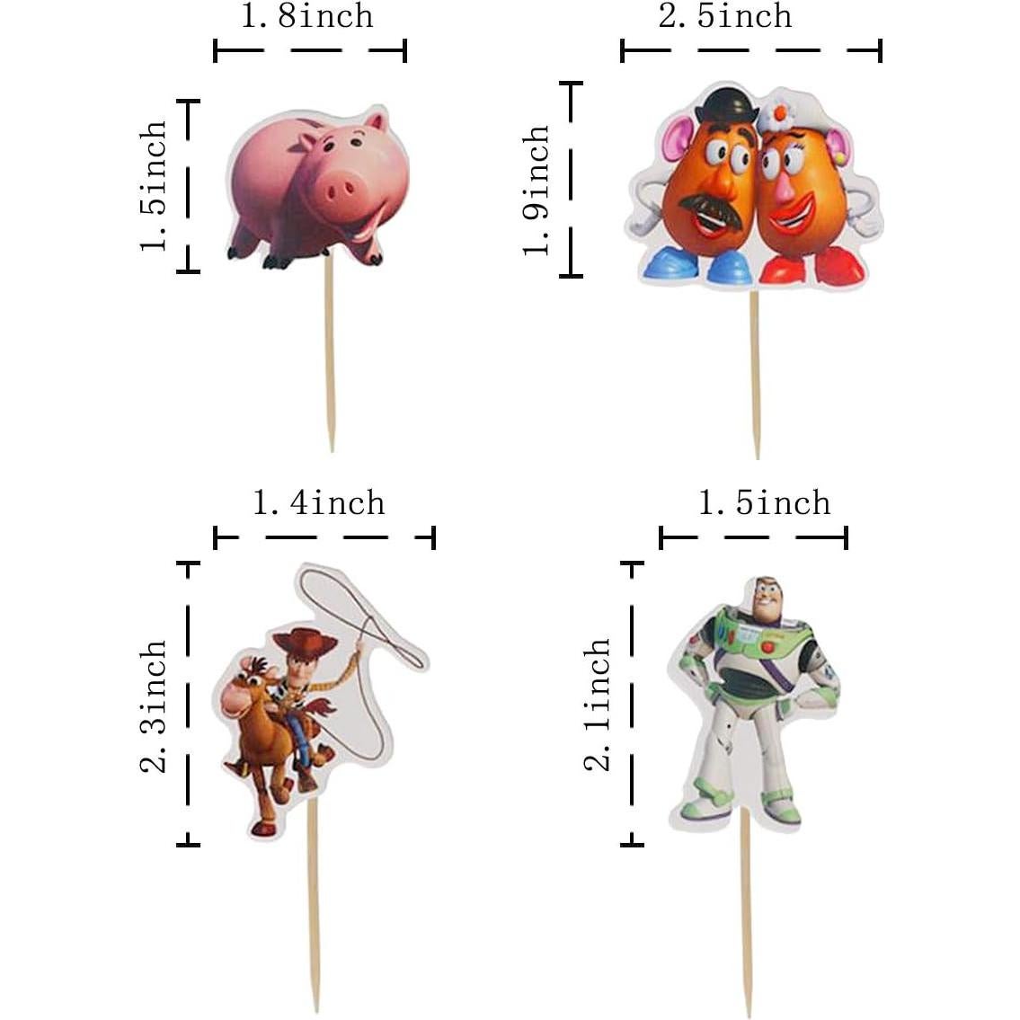 48 Piezas Adornos Pasteles Toy Story - Decoración Cumpleaños