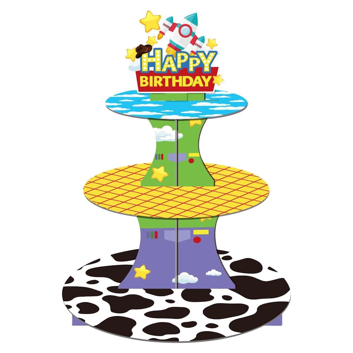 Soporte para Cupcakes OULUN 3 Niveles 30.48cm Cartón Azul