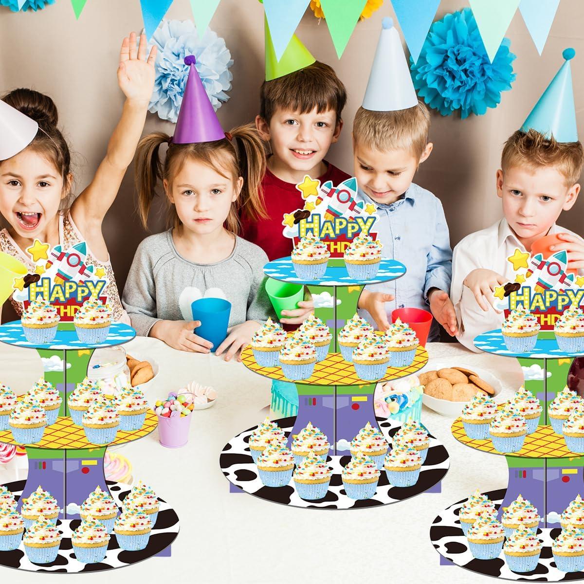 Soporte para Cupcakes OULUN 3 Niveles 30.48cm Cartón Azul