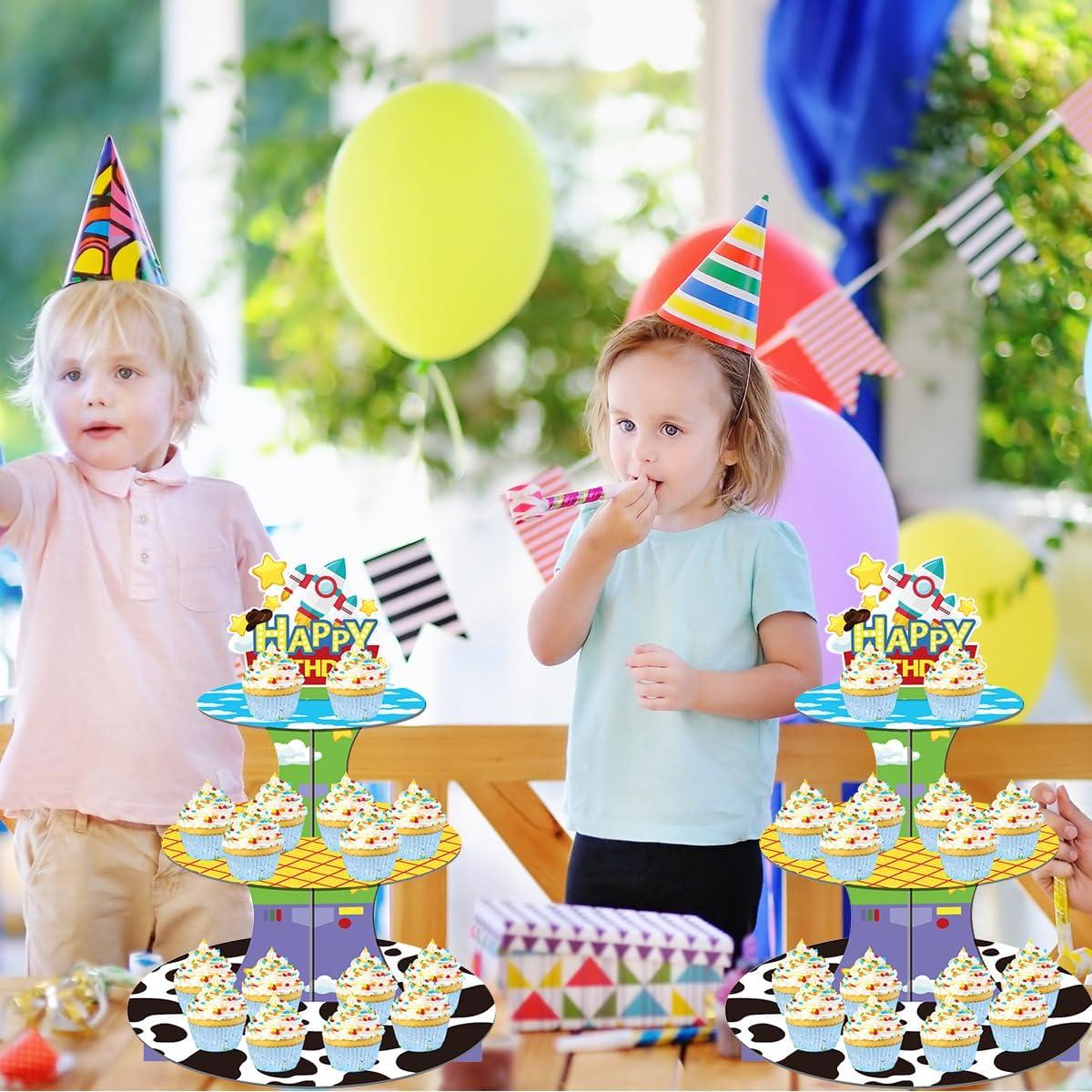 Soporte para Cupcakes OULUN 3 Niveles 30.48cm Cartón Azul