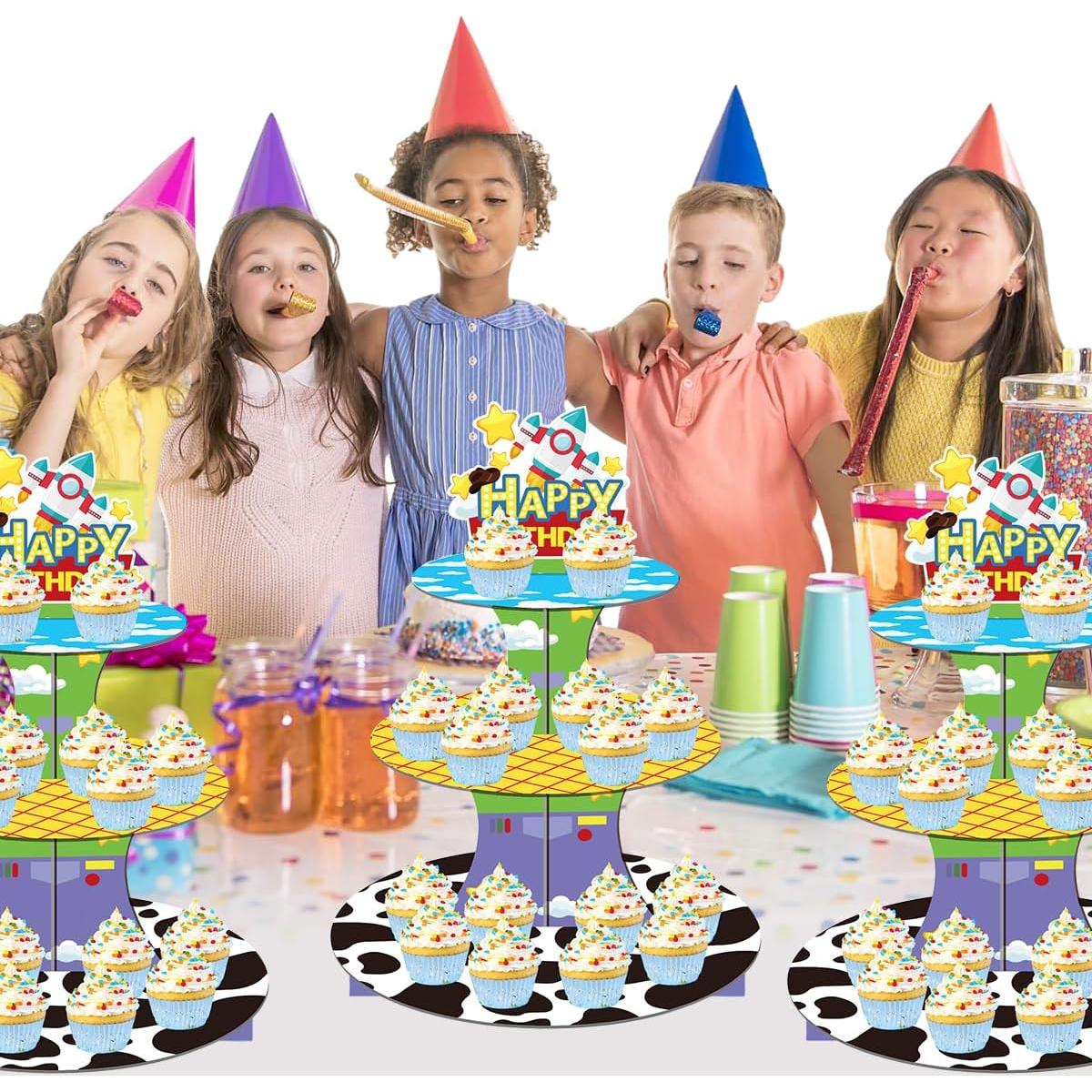 Soporte para Cupcakes OULUN 3 Niveles 30.48cm Cartón Azul