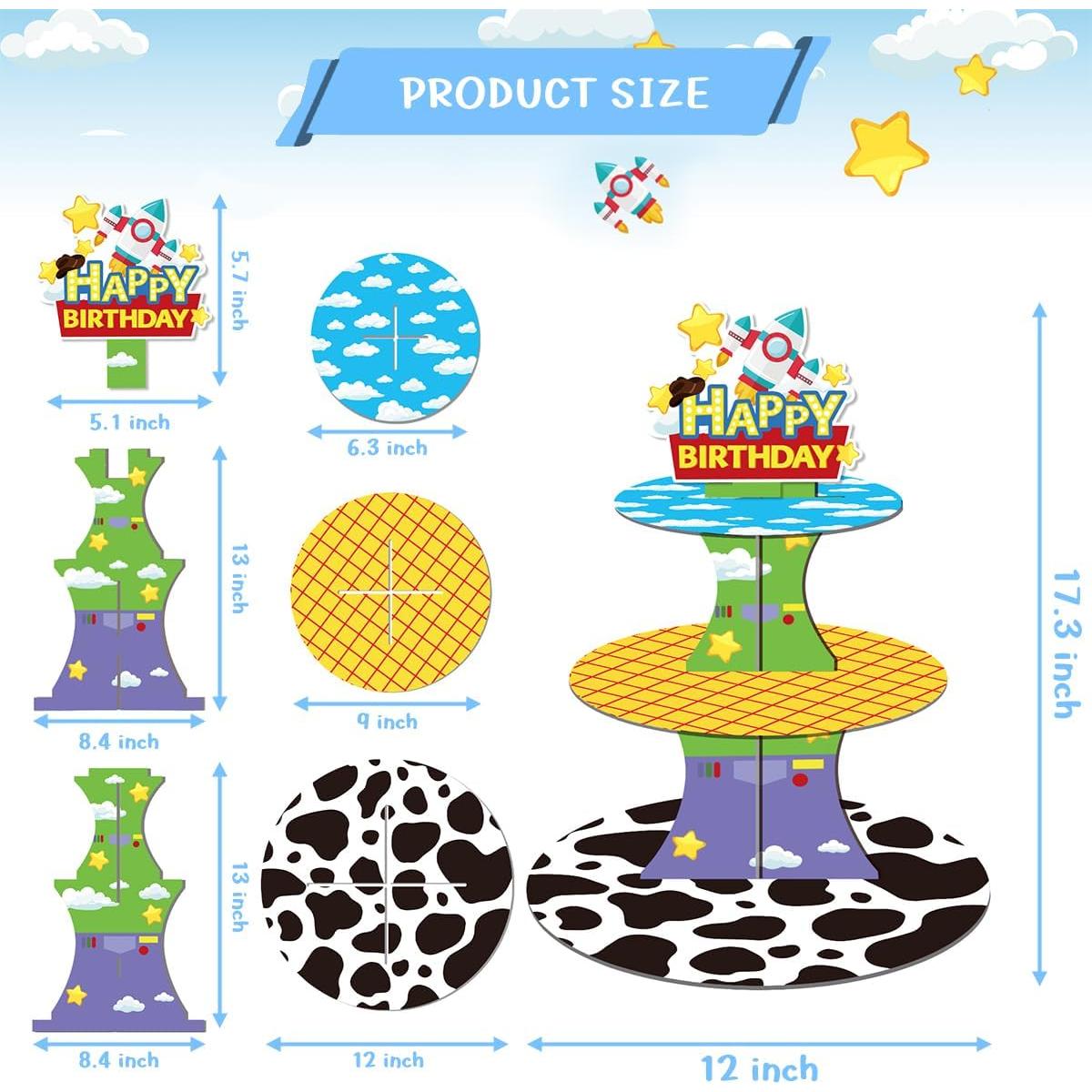 Soporte para Cupcakes OULUN 3 Niveles 30.48cm Cartón Azul