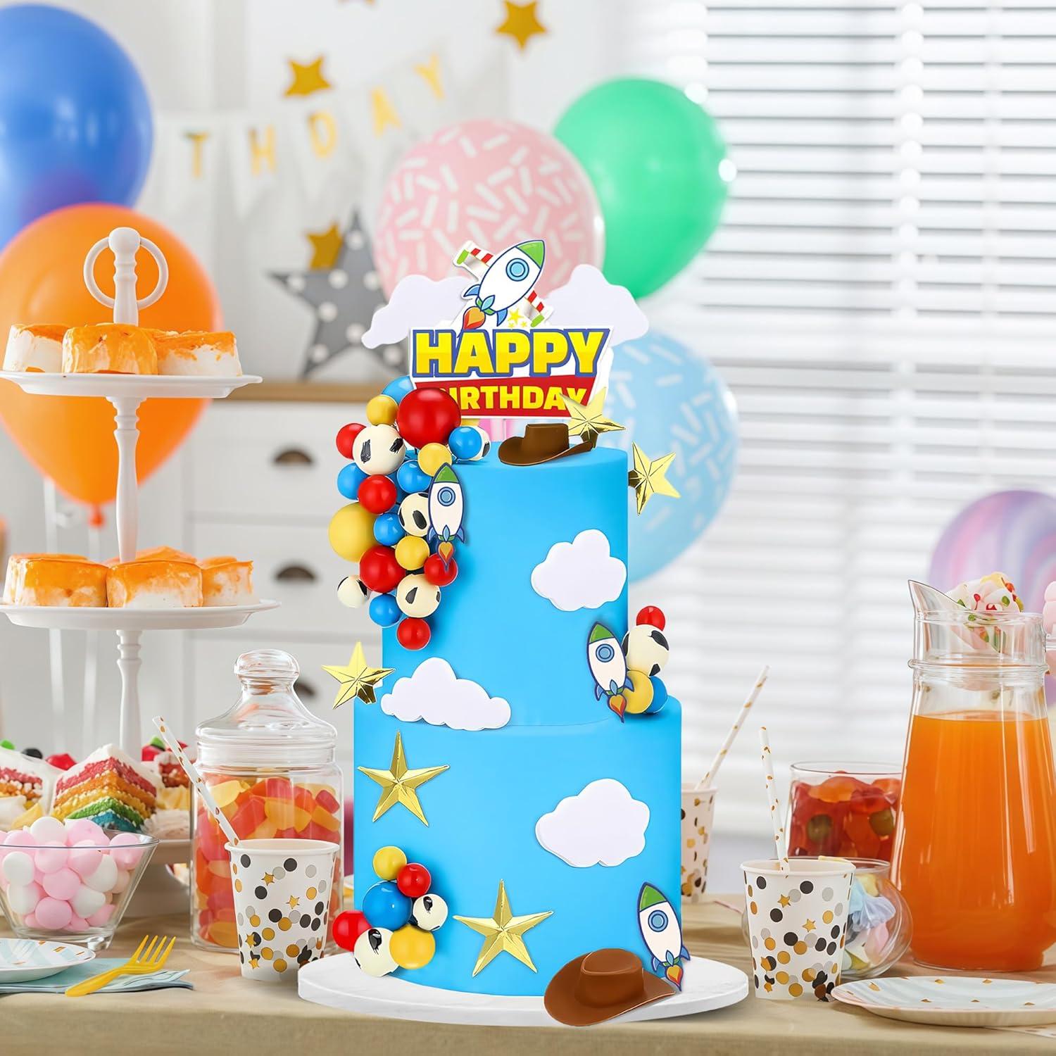 57 Piezas Adornos de Pastel Temáticos Ocool - Cielo, Nubes y Vacas