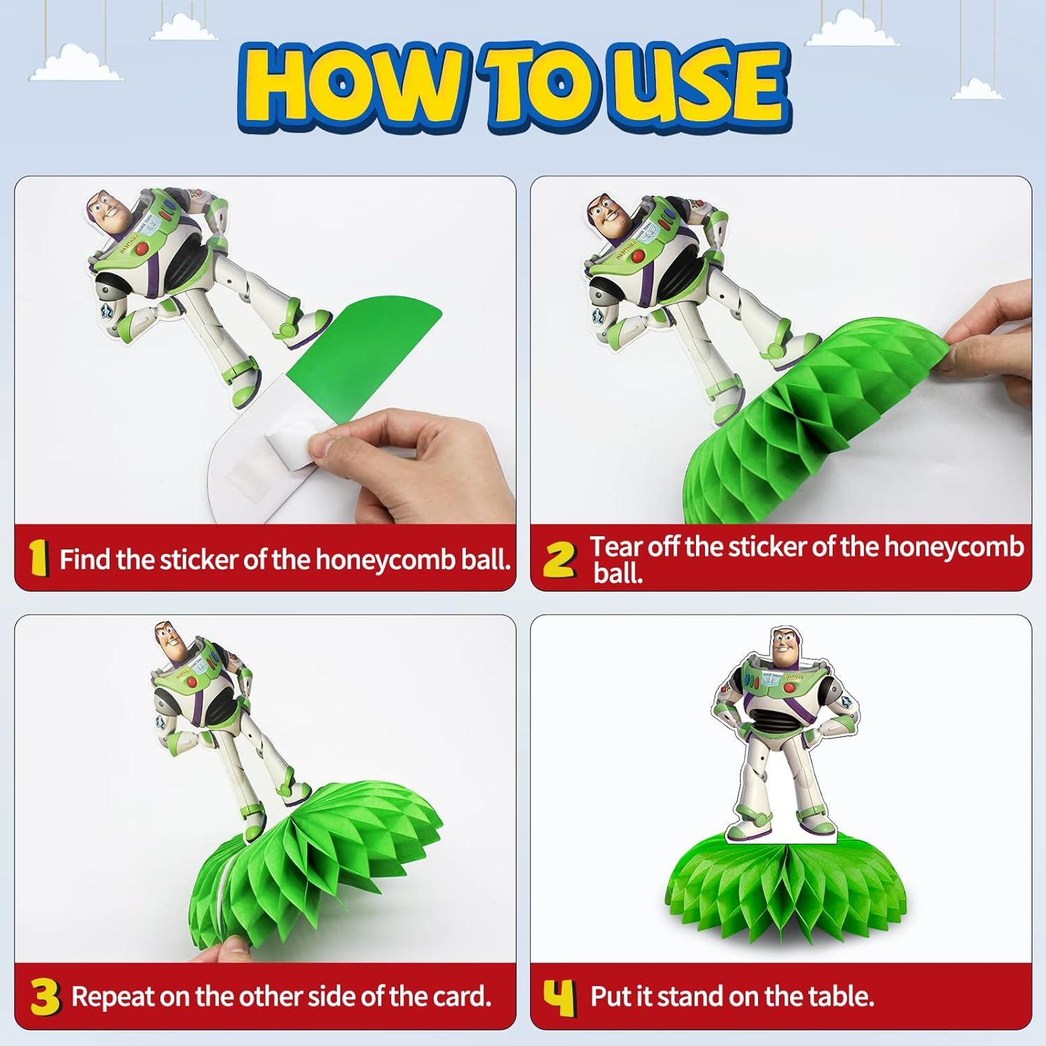 Centros de Mesa de Panal Bukeyus - 9 Pcs Temáticos para Fiesta