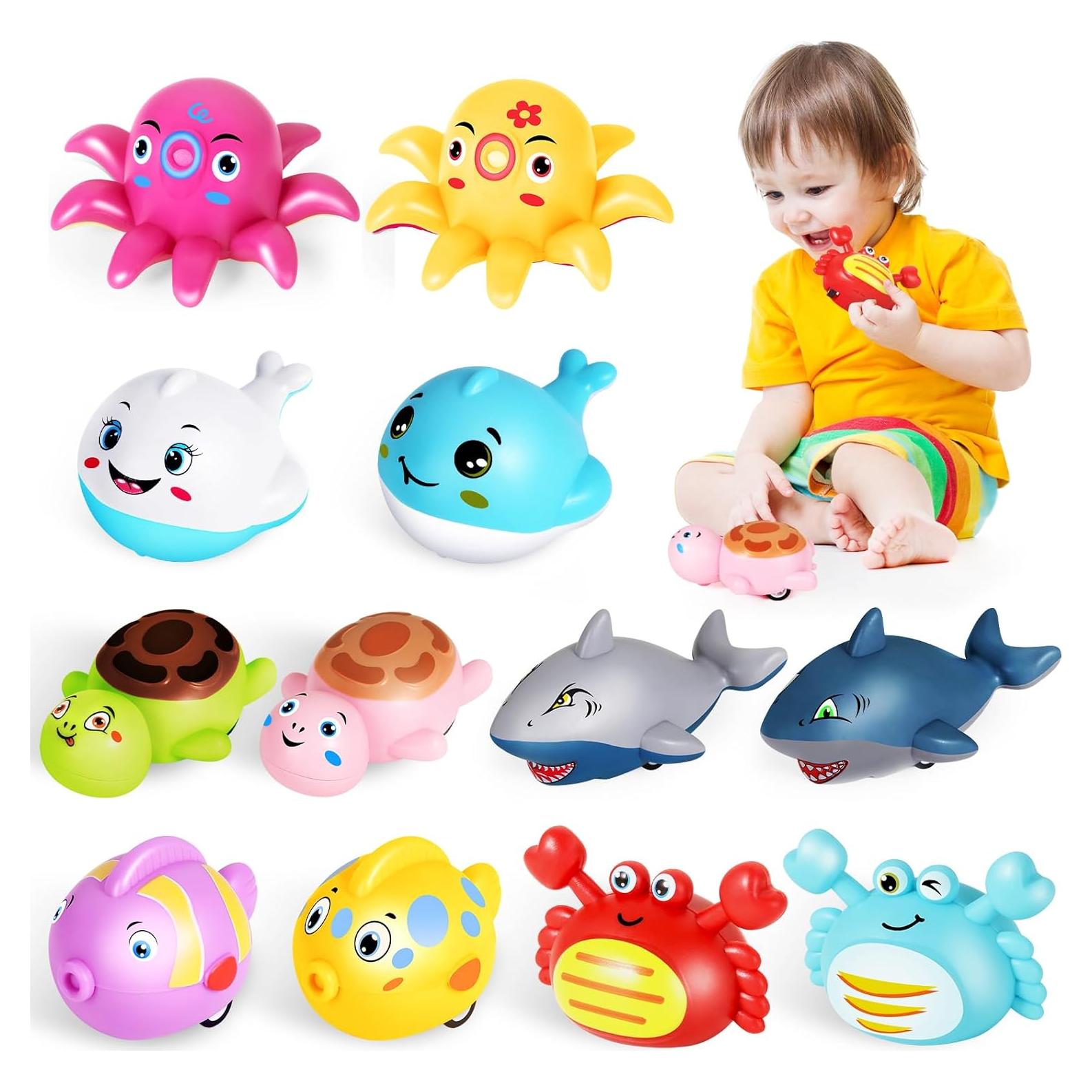 12 Coches de Retroceso MOONTOY para Niños 1-3 Años