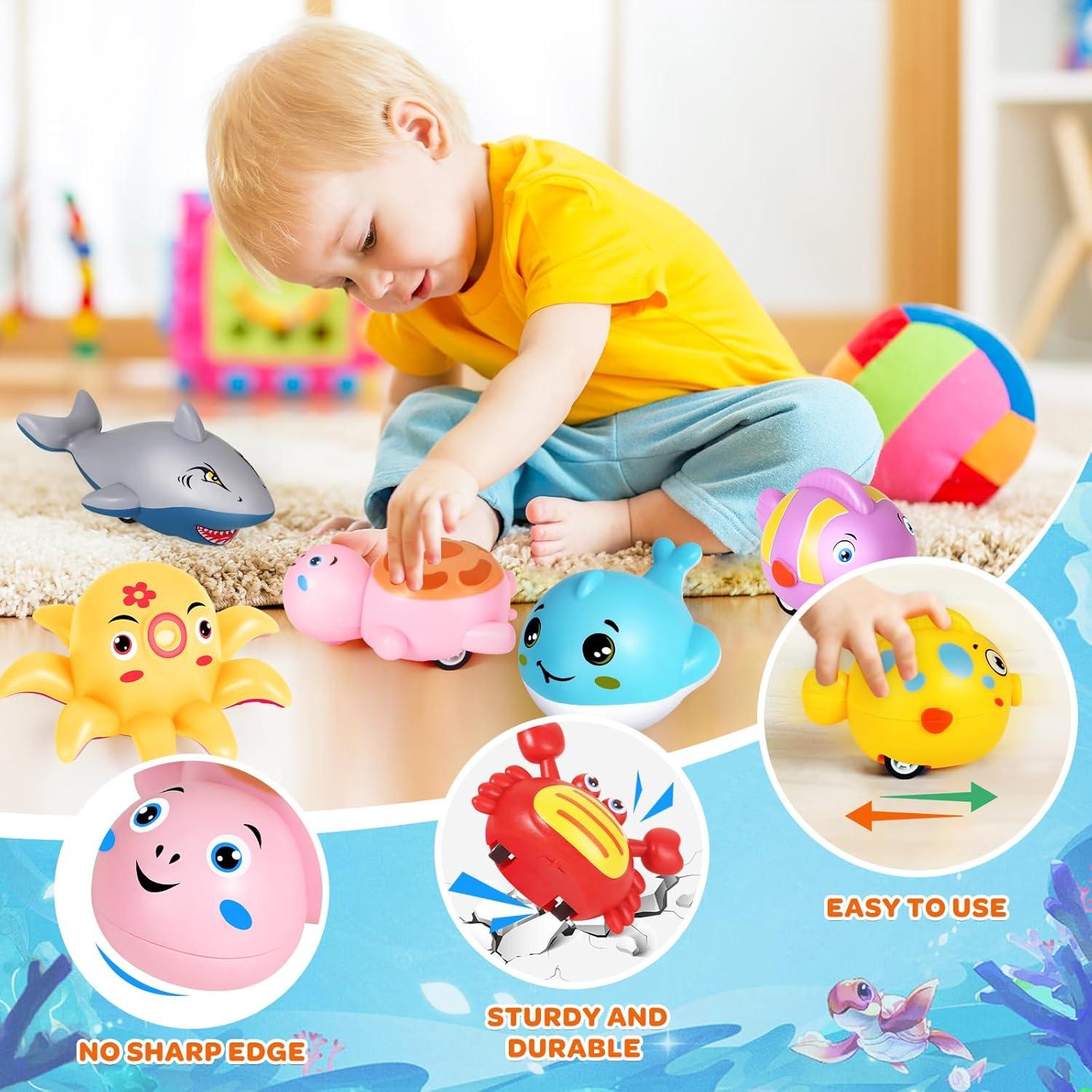 12 Coches de Retroceso MOONTOY para Niños 1-3 Años