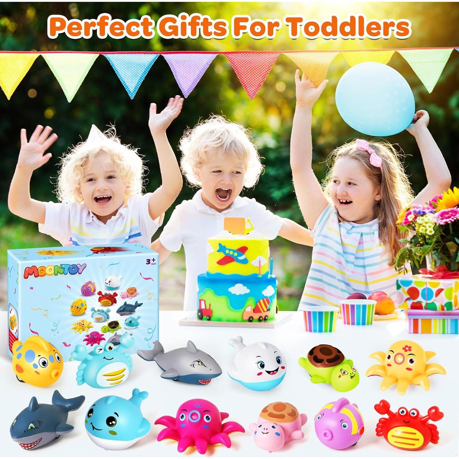 12 Coches de Retroceso MOONTOY para Niños 1-3 Años