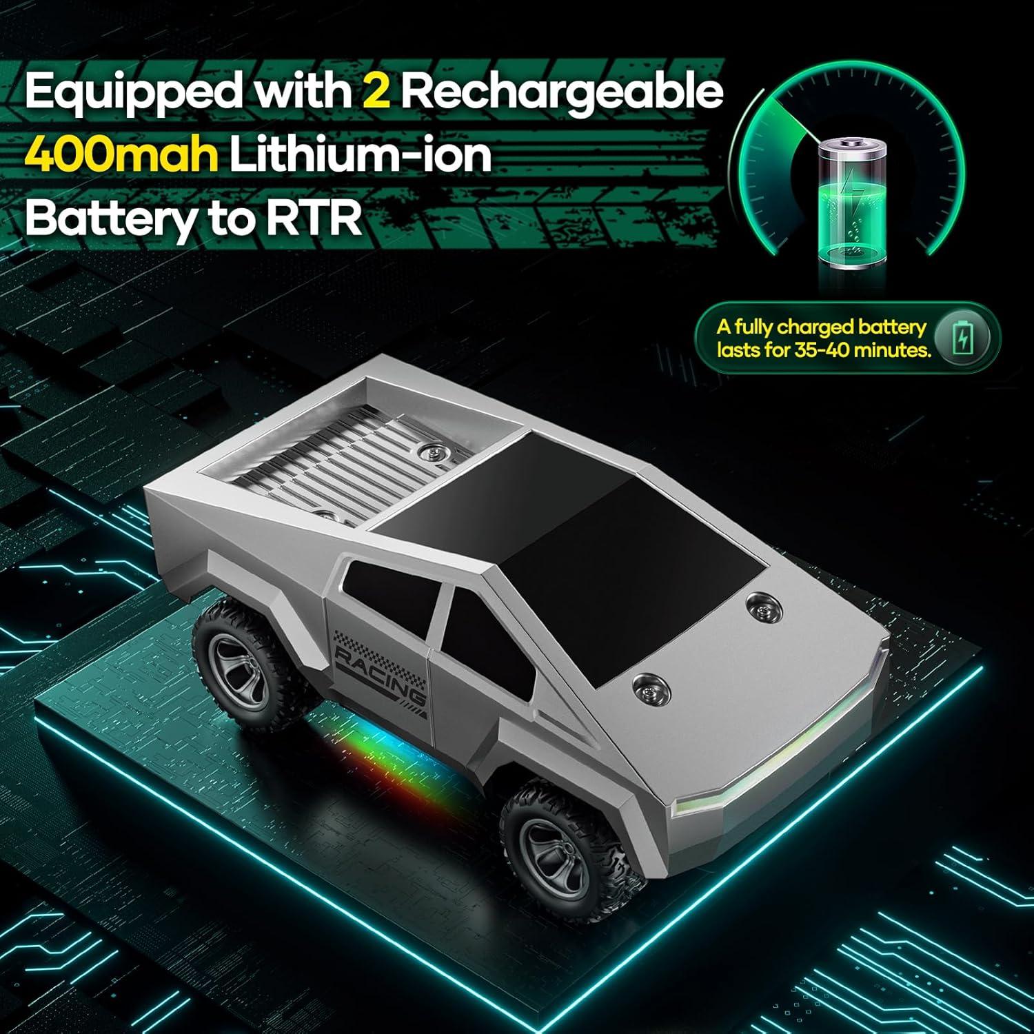 Coche de Control Remoto Hometall 2423 Camión RC 1/24 Plata