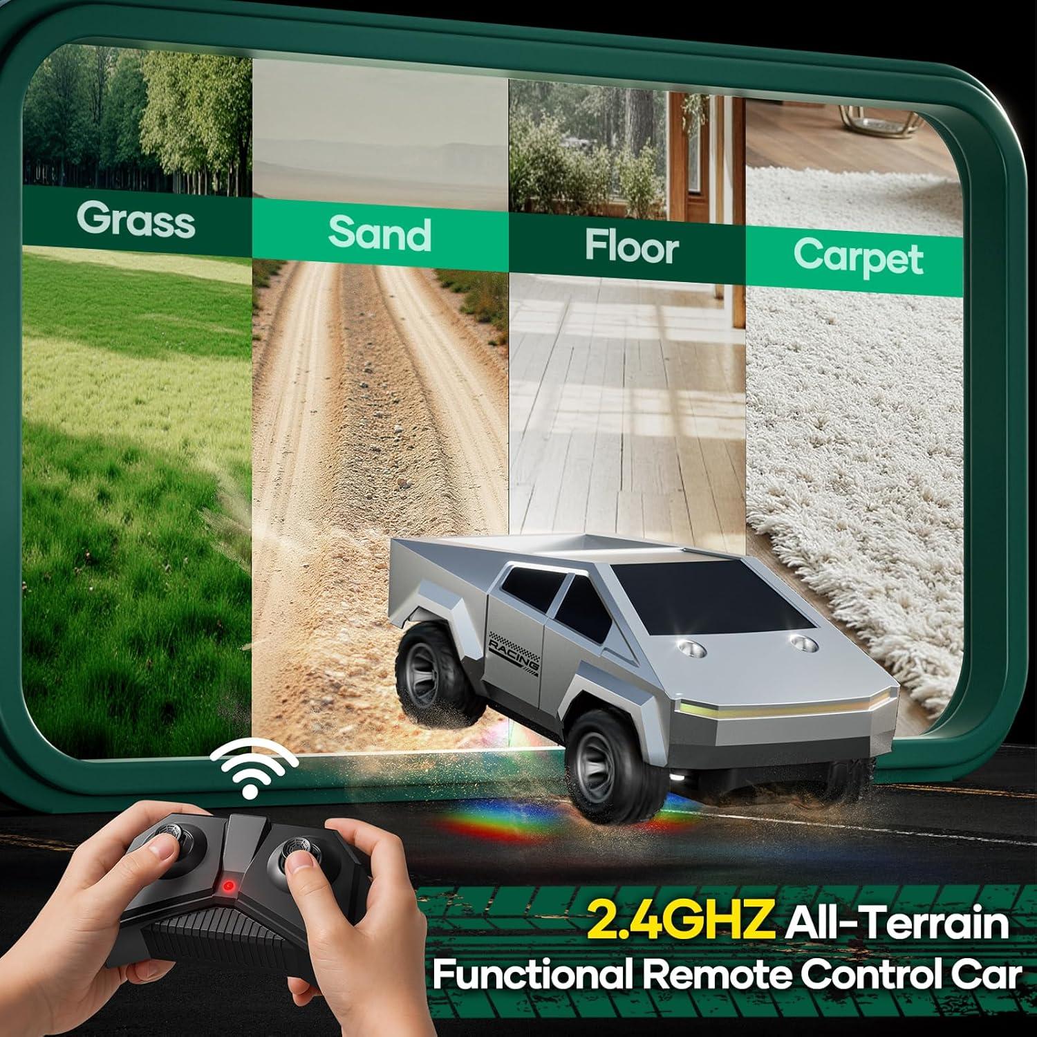 Coche de Control Remoto Hometall 2423 Camión RC 1/24 Plata