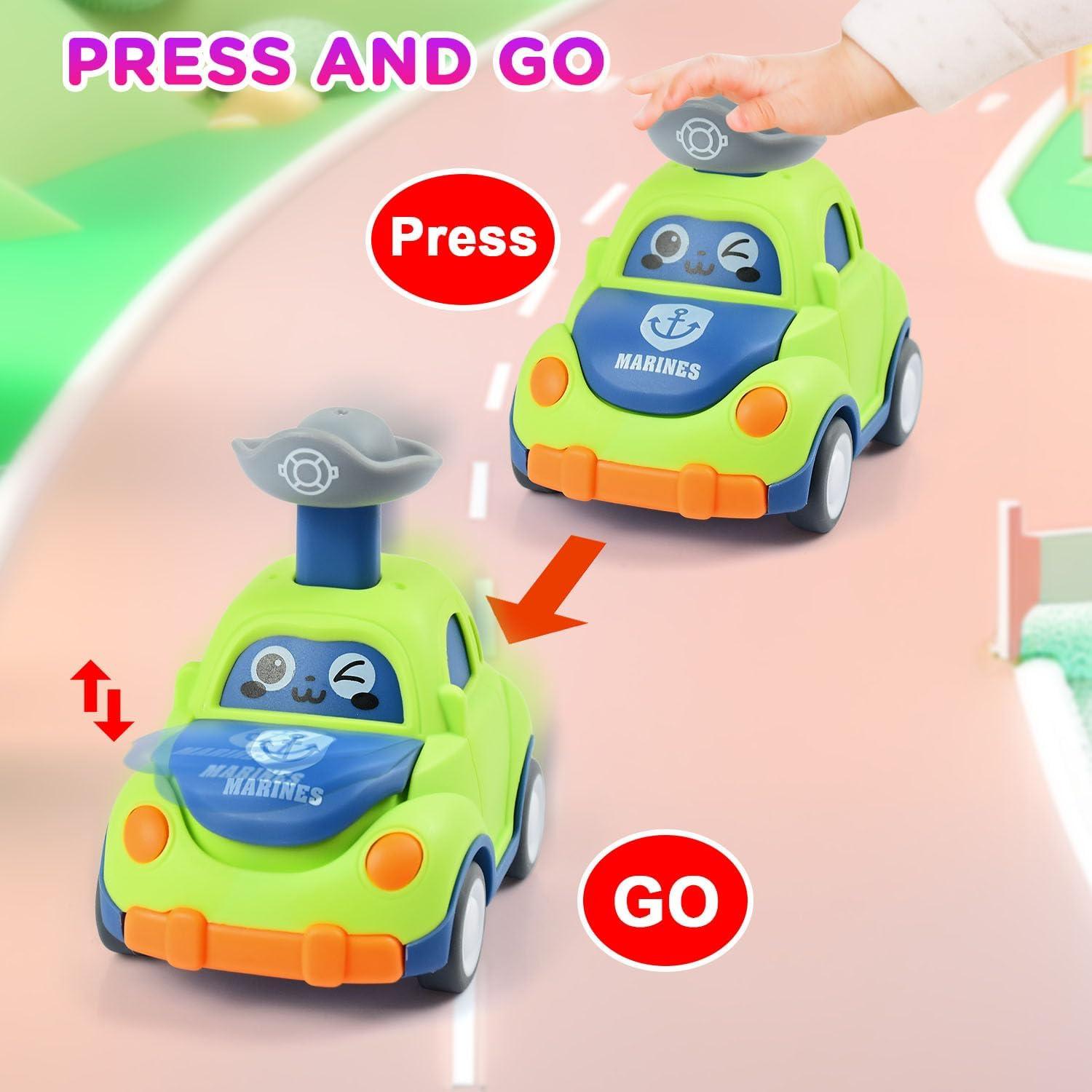 Set de 8 Coches de Juguete Presiona y Ve soi-meme para Niños