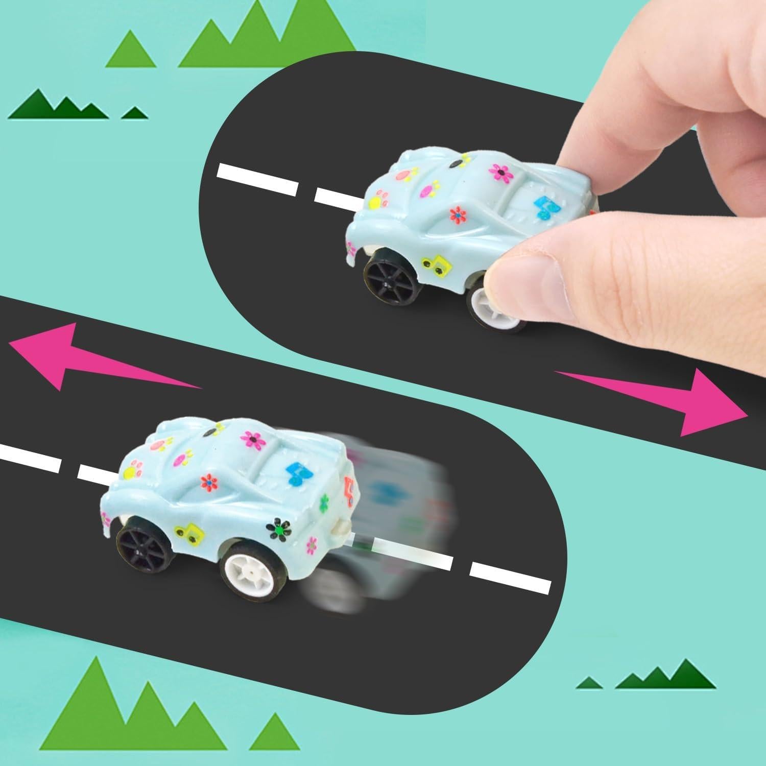 Coches Miniatura Vileafy 35 Piezas con Stickers DIY para Niños