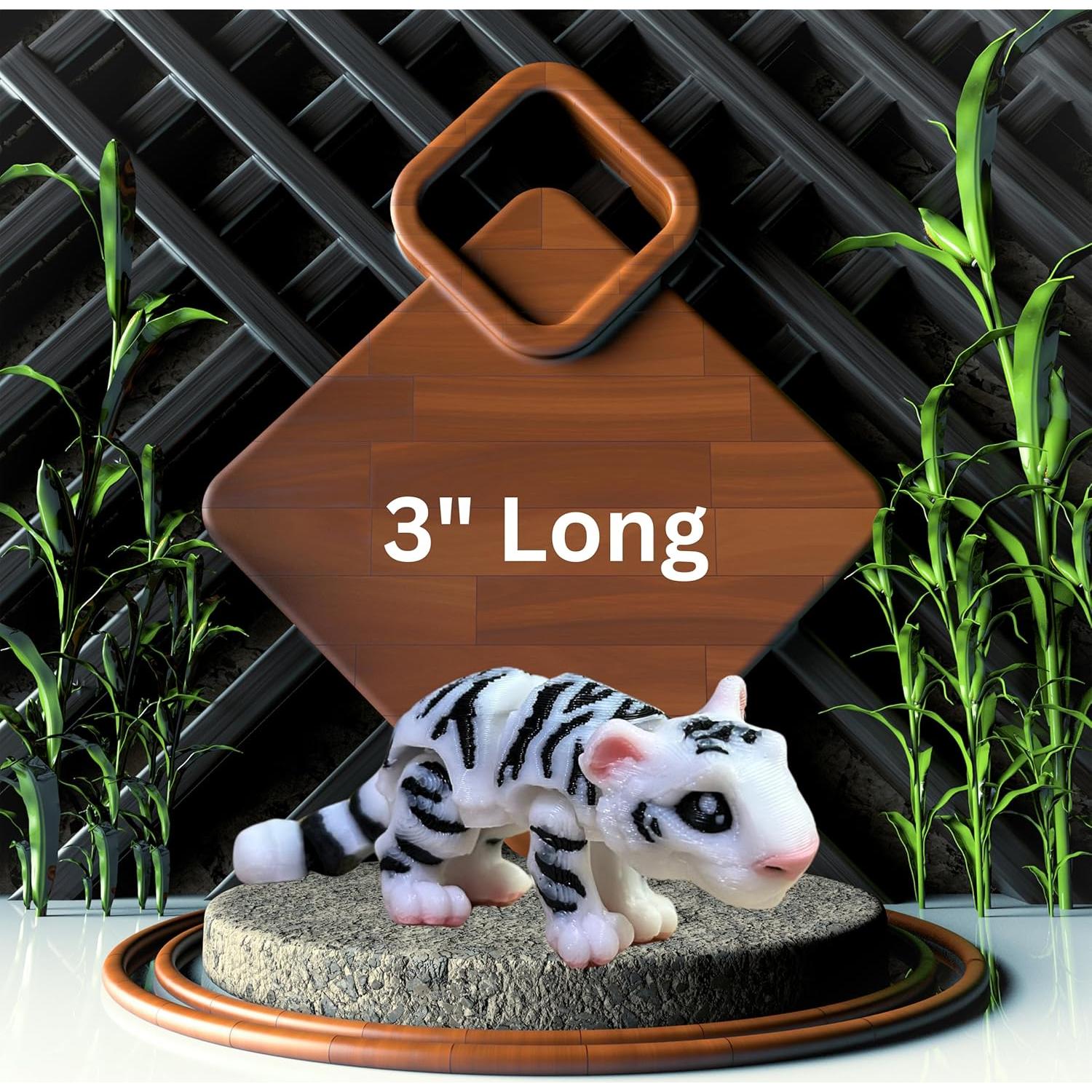 Mini Tigre Articulado Impreso en 3D Lukes Lizards 7.62cm