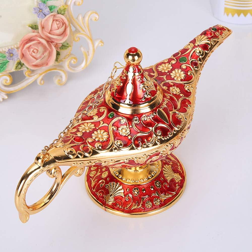 Lámpara Mágica de Aladino Vintage Oro y Rojo - Decoración y Joyería