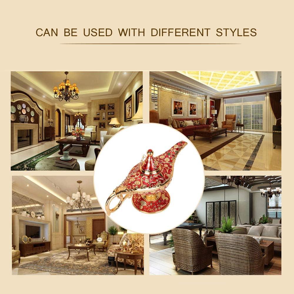 Lámpara Mágica de Aladino Vintage Oro y Rojo - Decoración y Joyería