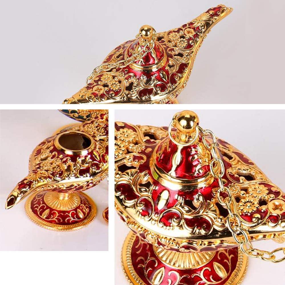 Lámpara Mágica de Aladino Vintage Oro y Rojo - Decoración y Joyería