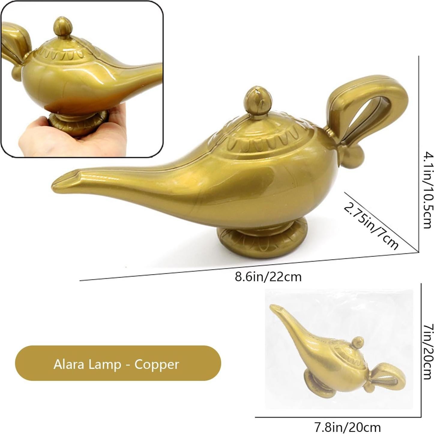 Lámpara de Aceite Árabe Vintage Lifenanny 22x7x10.5cm Oro