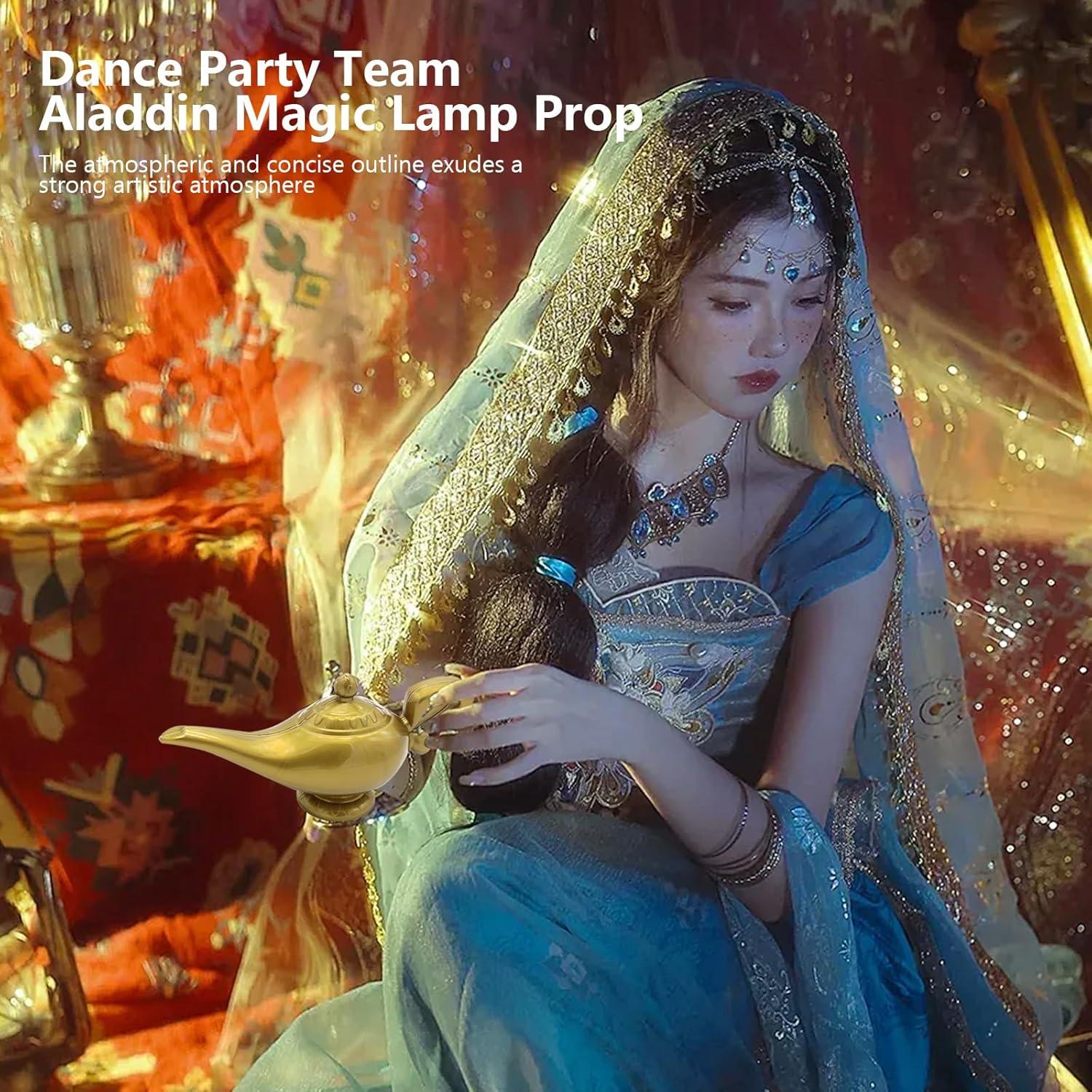 Lámpara de Aceite Árabe Vintage Lifenanny 22x7x10.5cm Oro