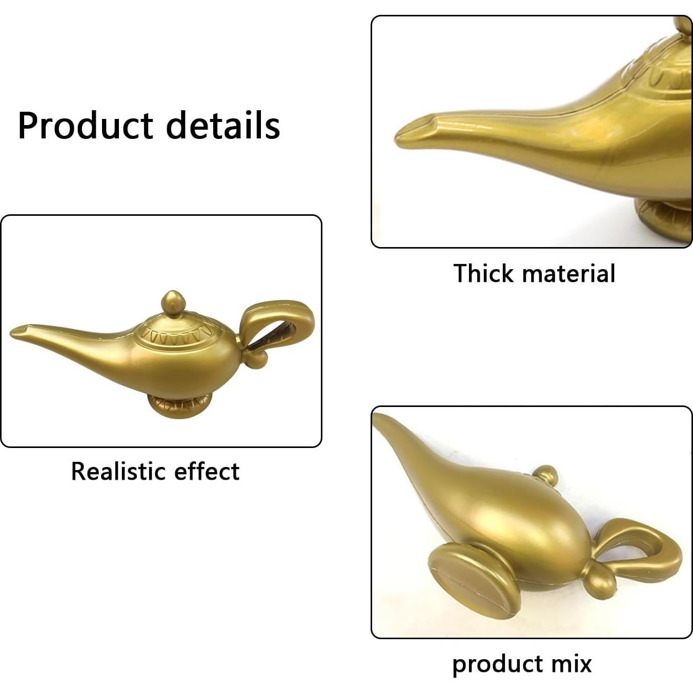 Lámpara de Aceite Árabe Vintage Lifenanny 22x7x10.5cm Oro