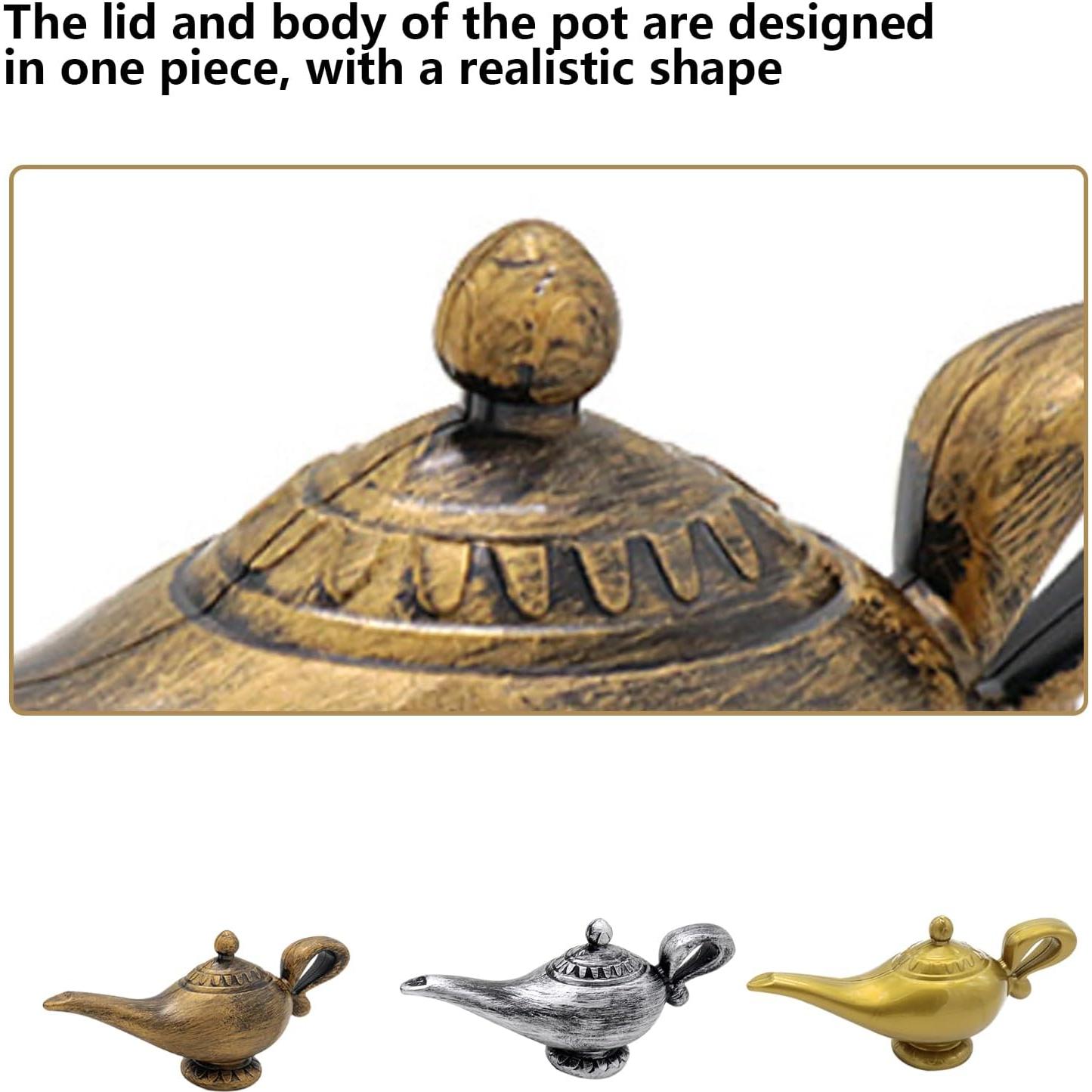 Lámpara de Aceite Árabe Vintage Lifenanny 22x7x10.5cm Oro